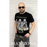 Тениска с камъни SKULL