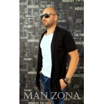 Тениска с жилетка 2 в 1 черно с бяло