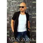 Тениска с жилетка 2 в 1 черно с бяло