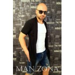 Тениска с жилетка 2 в 1 черно с бяло